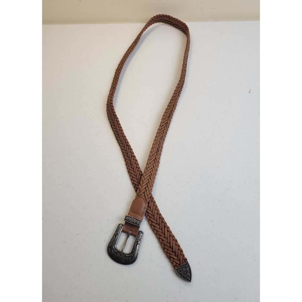 Western Woven Braided Belt Brown Adjustable Strap Cowgirl Rodeo Women's Size 51"